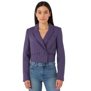 Jason Wu Cropped Double-Breasted Blazer - Size XS, Lavender Purple
